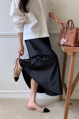 Elegant Satin Flare Skirt