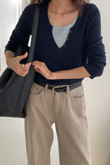 Contrast Wool Knit
