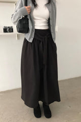 Waist Tie A-Line Skirt