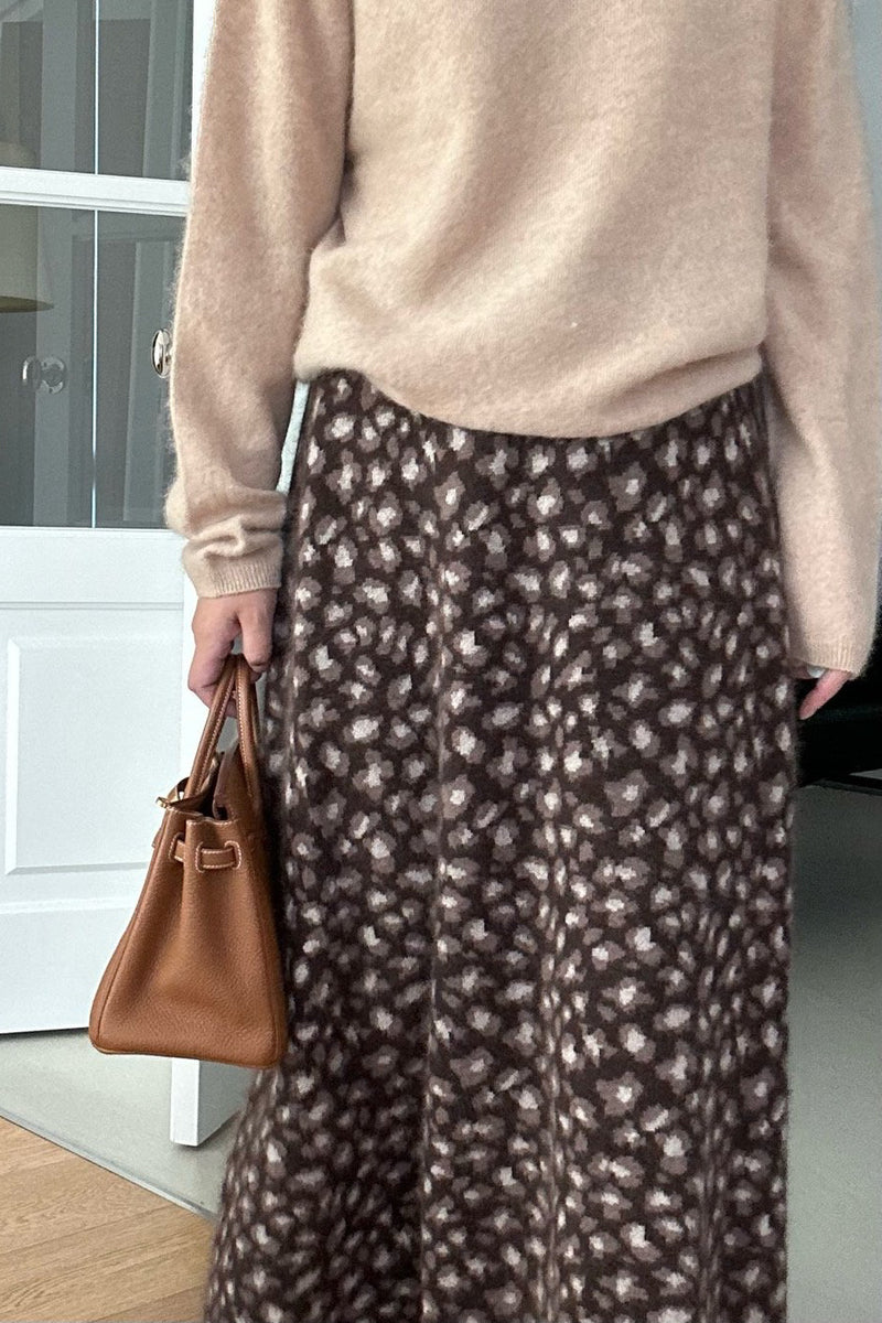 Soft Leopard Wool Skirt