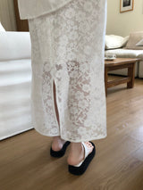 Floral Lace Maxi Skirt