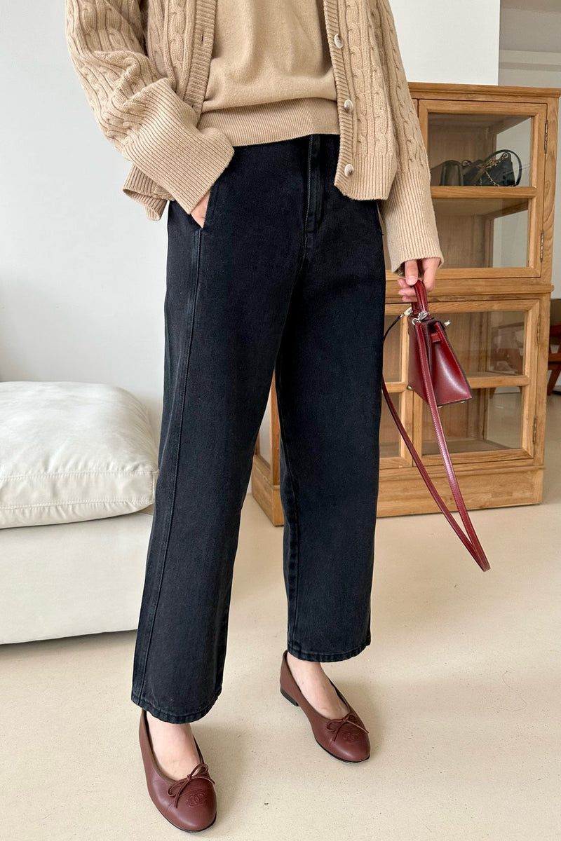 Back-Seamed Noir Jeans