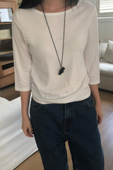 Boatneck Elbow Sleeve Tee