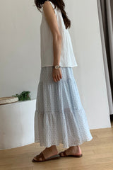 Tiered Polka Dot Maxi Skirt