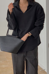Collared Cupro Blouse