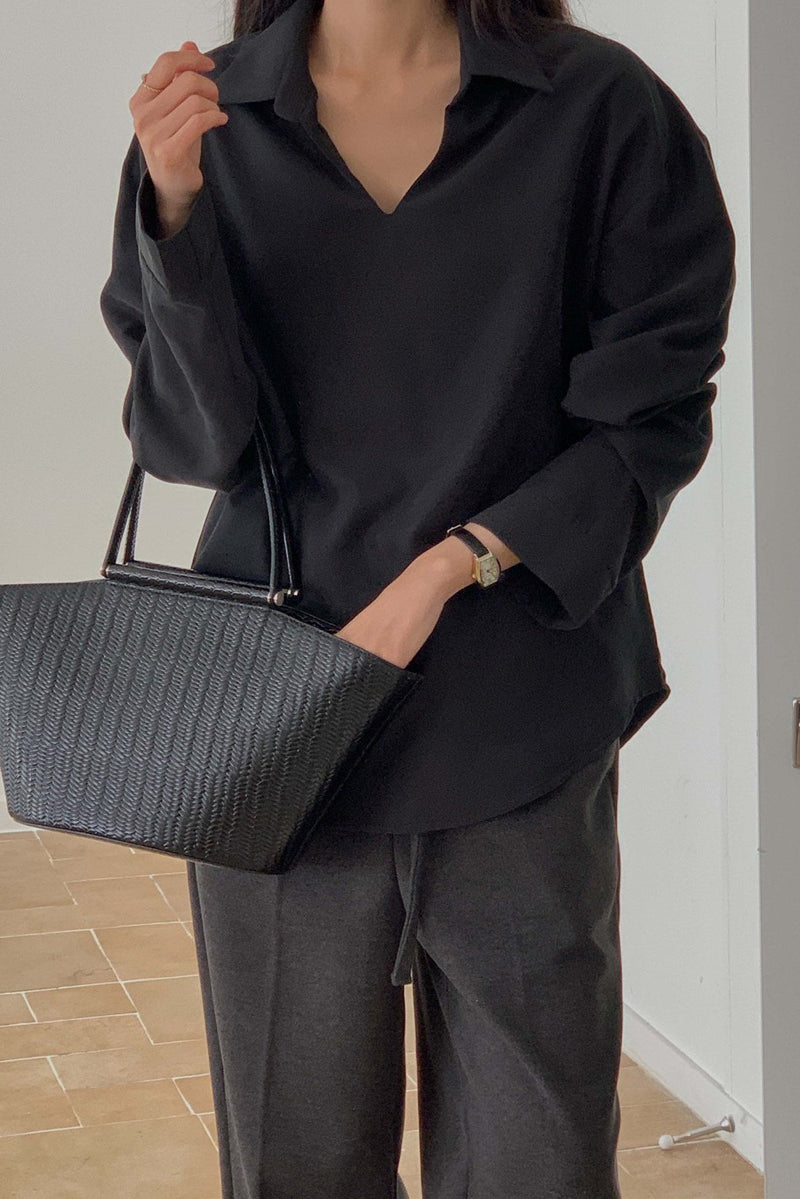 Collared Cupro Blouse