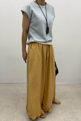 Linen Frill Wide Pants