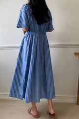 Breezy Stripe Pintuck Dress