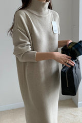 Wool Half Turtleneck Dress