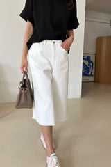 Ivory Denim Bermuda