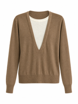 Layered Deep Neck Knit