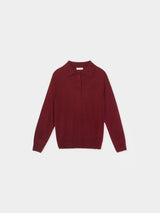 Silk Wool Collar Button Knit