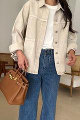 Soft Beige Denim Jacket