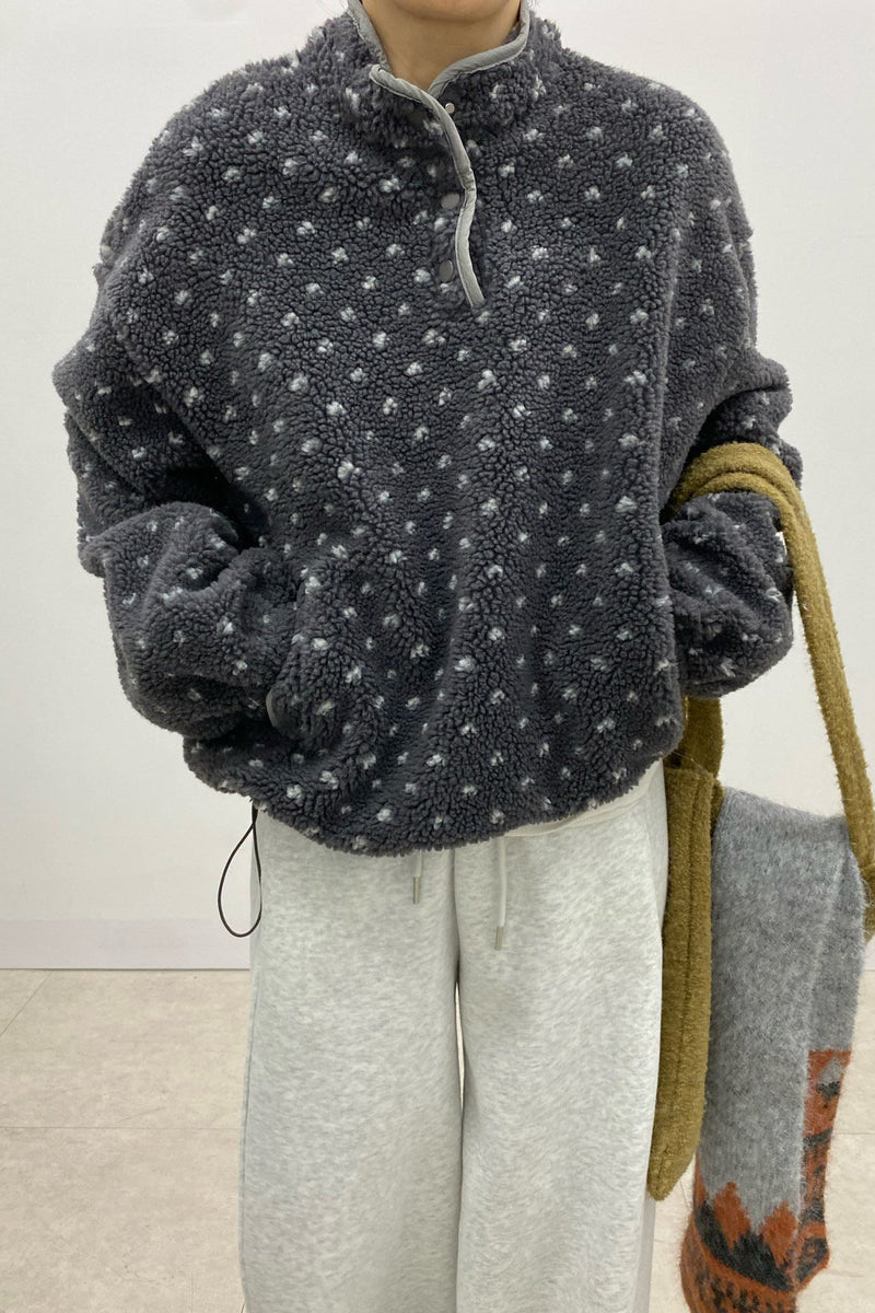 Dumble Dot Fleece Half-Snap Top