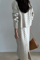 Cable Knit Skirt Set