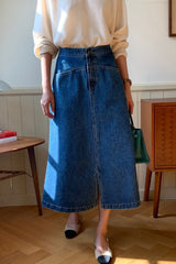 Seamline Denim Skirt