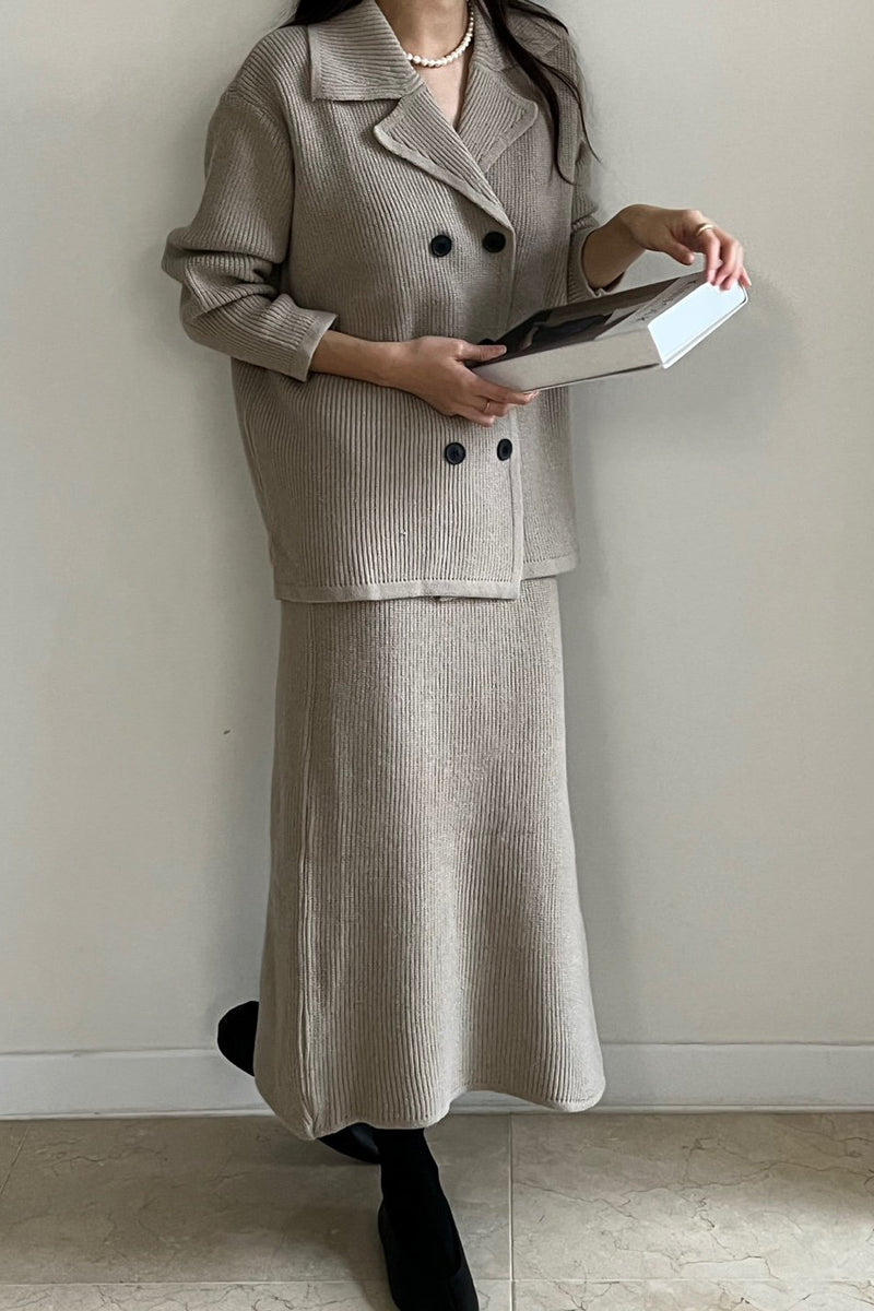Double Button Knit Set