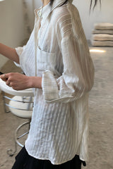 Linen Stripe Loose Shirt