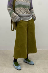 Crop Corduroy Banded Pants