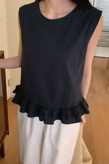 Double Ruffle Sleeveless Blouse