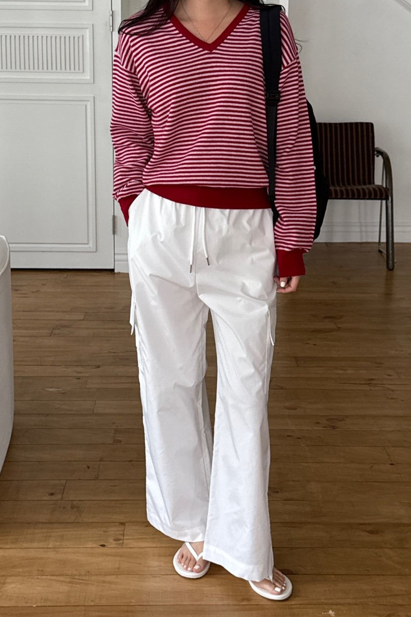 Stripe V-Neck Knit