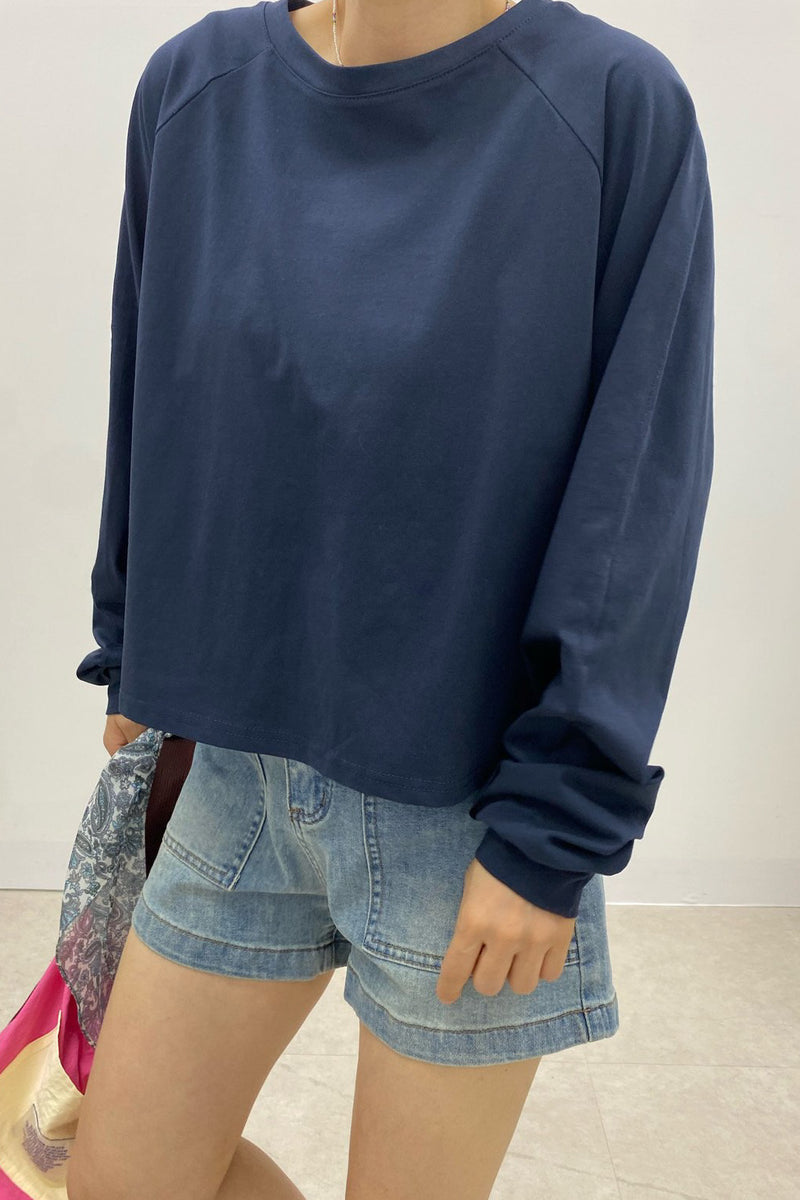 Casual Raglan Crop Tee