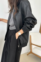 Leather Bomber Jacket