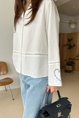 Heart Embroidery Blouse