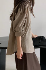 Moburn Stripe Wrap Shirt