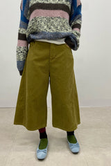 Crop Corduroy Banded Pants