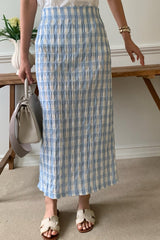 Crinkle Gingham Skirt