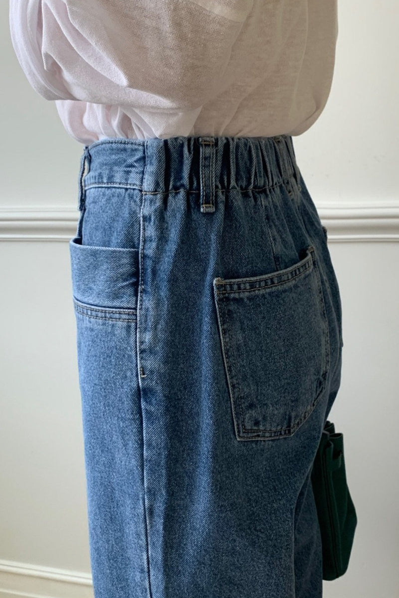Pocket Banding Denim Pants