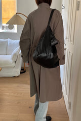 Modern High Collar Trench