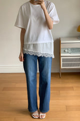 Asymmetric Lace Tee