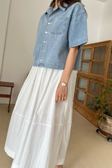 Crop Denim Shacket