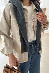 Soft Beige Denim Jacket