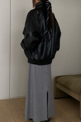 Luxe Hooded Leather Jacket