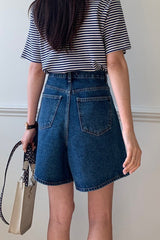 Seam Denim Shorts