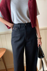 Warm Straight Black Jean