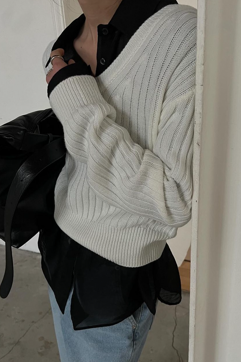 Back Button Sweater
