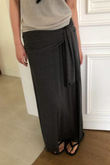 Waist Tie Jersey Skirt