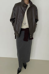 Leather Bomber Jacket