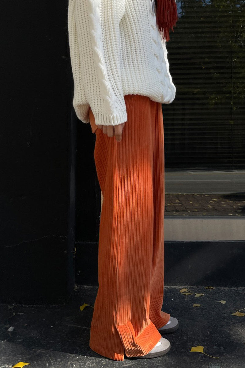 Loose Corduroy Banded Pants