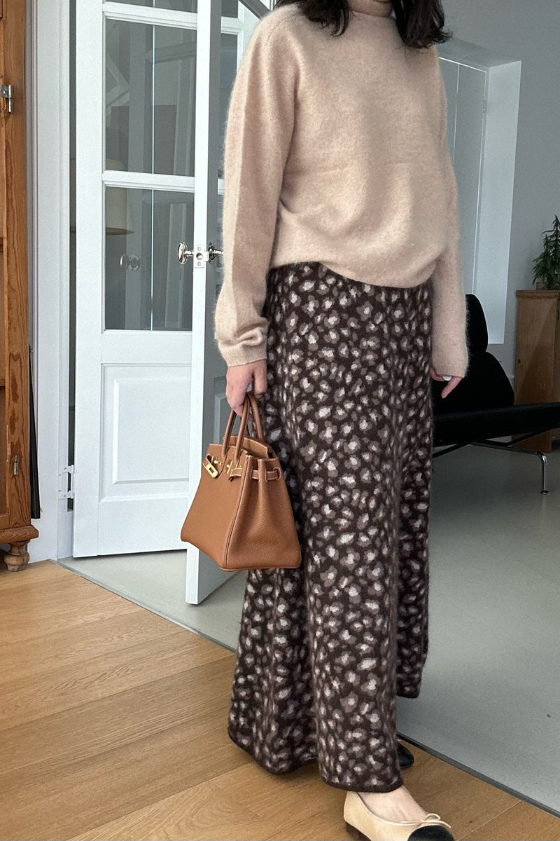 Soft Leopard Wool Skirt