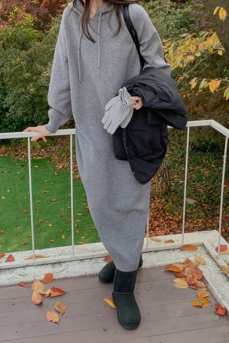 Soft Knit Hoodie Dress