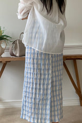 Crinkle Gingham Skirt
