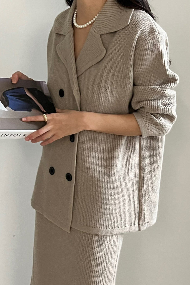 Double Button Knit Set