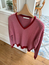 Stripe V-Neck Knit