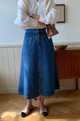 Seamline Denim Skirt