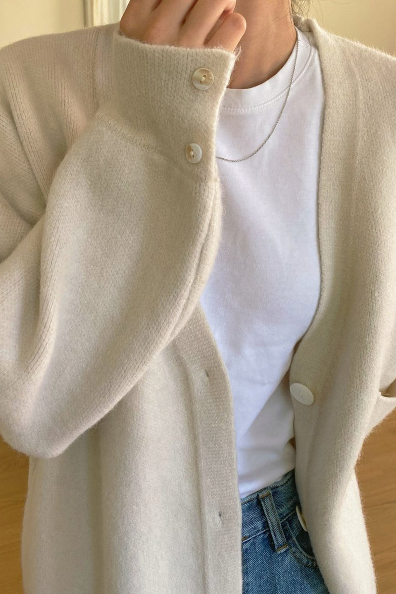 One Pocket Wool Cardigan